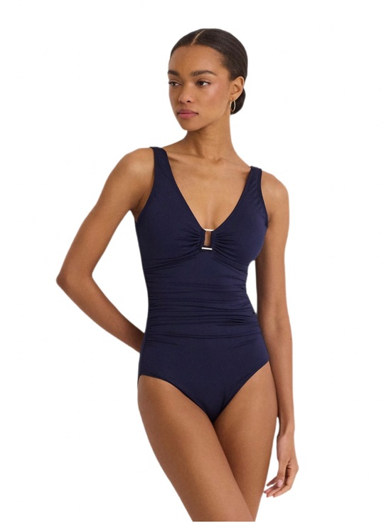 Lauren Ralph Lauren Other - Lauren Ralph Lauren Shirred Ring-Front One-Piece NAVY - NEW